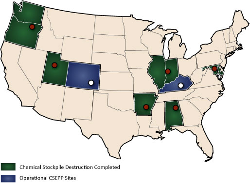 CSEPP sites map